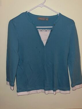 Croft & Barrow Teal Layered-Look Women's Top